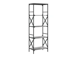 Librería 5 estantes madera ingeniería gris Sonoma 59x35x171 cm