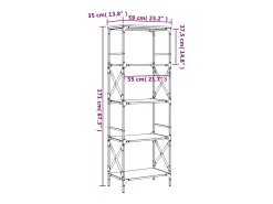 Librería 5 estantes madera ingeniería gris Sonoma 59x35x171 cm