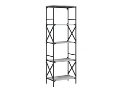 Librería 5 estantes madera ingeniería gris Sonoma 59x35x171 cm