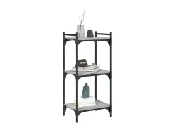 Librería 3 estantes madera ingeniería gris Sonoma 40x30x86 cm