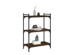 Librería 3 estantes madera ingeniería marrón roble 60x30x86 cm