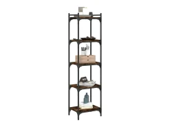 Librería 5 estantes madera ingeniería roble ahumado 40x30x154cm