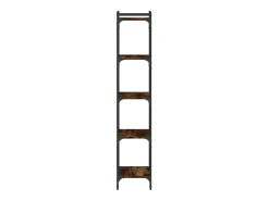 Librería 5 estantes madera ingeniería roble ahumado 40x30x154cm