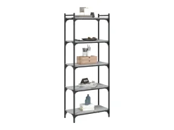 Librería 5 estantes madera ingeniería gris Sonoma 60x30x154 cm