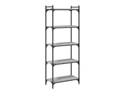 Librería 5 estantes madera ingeniería gris Sonoma 60x30x154 cm