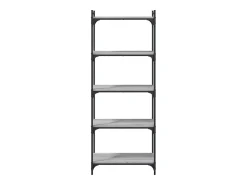 Librería 5 estantes madera ingeniería gris Sonoma 60x30x154 cm
