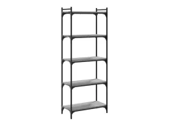 Librería 5 estantes madera ingeniería gris Sonoma 60x30x154 cm