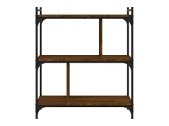 Librería 3 estantes madera ingeniería marrón roble 76x32x88 cm