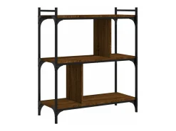 Librería 3 estantes madera ingeniería marrón roble 76x32x88 cm
