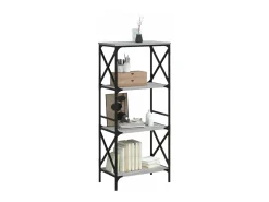Librería 4 estantes madera ingeniería gris Sonoma 59x35x132 cm