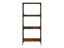 Librería 4 estantes madera ingeniería roble ahumado 59x35x132cm