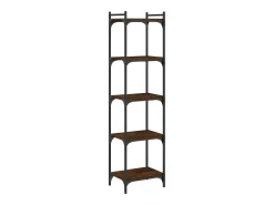 Librería 5 estantes madera ingeniería roble marrón 40x30x154 cm