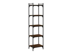 Librería 5 estantes madera ingeniería roble marrón 40x30x154 cm