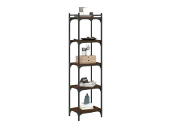 Librería 5 estantes madera ingeniería roble marrón 40x30x154 cm