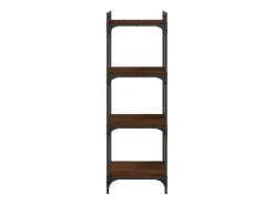 Librería 4 estantes madera ingeniería roble marrón 40x30x120 cm