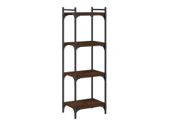 Librería 4 estantes madera ingeniería roble marrón 40x30x120 cm