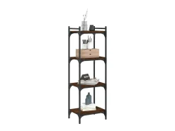 Librería 4 estantes madera ingeniería roble marrón 40x30x120 cm