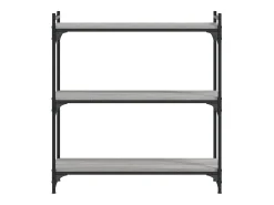 Librería 3 estantes madera ingeniería gris Sonoma 80x30x86 cm