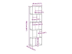 Librería 5 niveles madera ingeniería blanca 45x23,5x162,5 cm