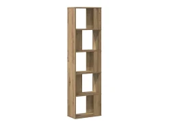 Librería 5 niveles madera roble artesanal 80,5x23,5x162,5 cm