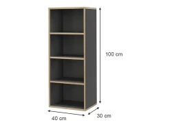 Librería antracita 40x30x100 tetrix