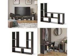 Librería antracita 112.8x30x56.4 tetrix