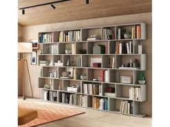 Librería ATHENA - Gris hormigón - 6 nichos - 192 x 80 x 24 cm