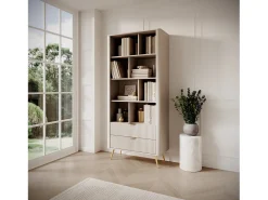 Librería: Bege, 88,2 x 38 x 193,8 cm