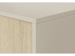 Librería: Beige Arena / Espiga Escandinava, patas de madera, 80 x 160 x 38 cm