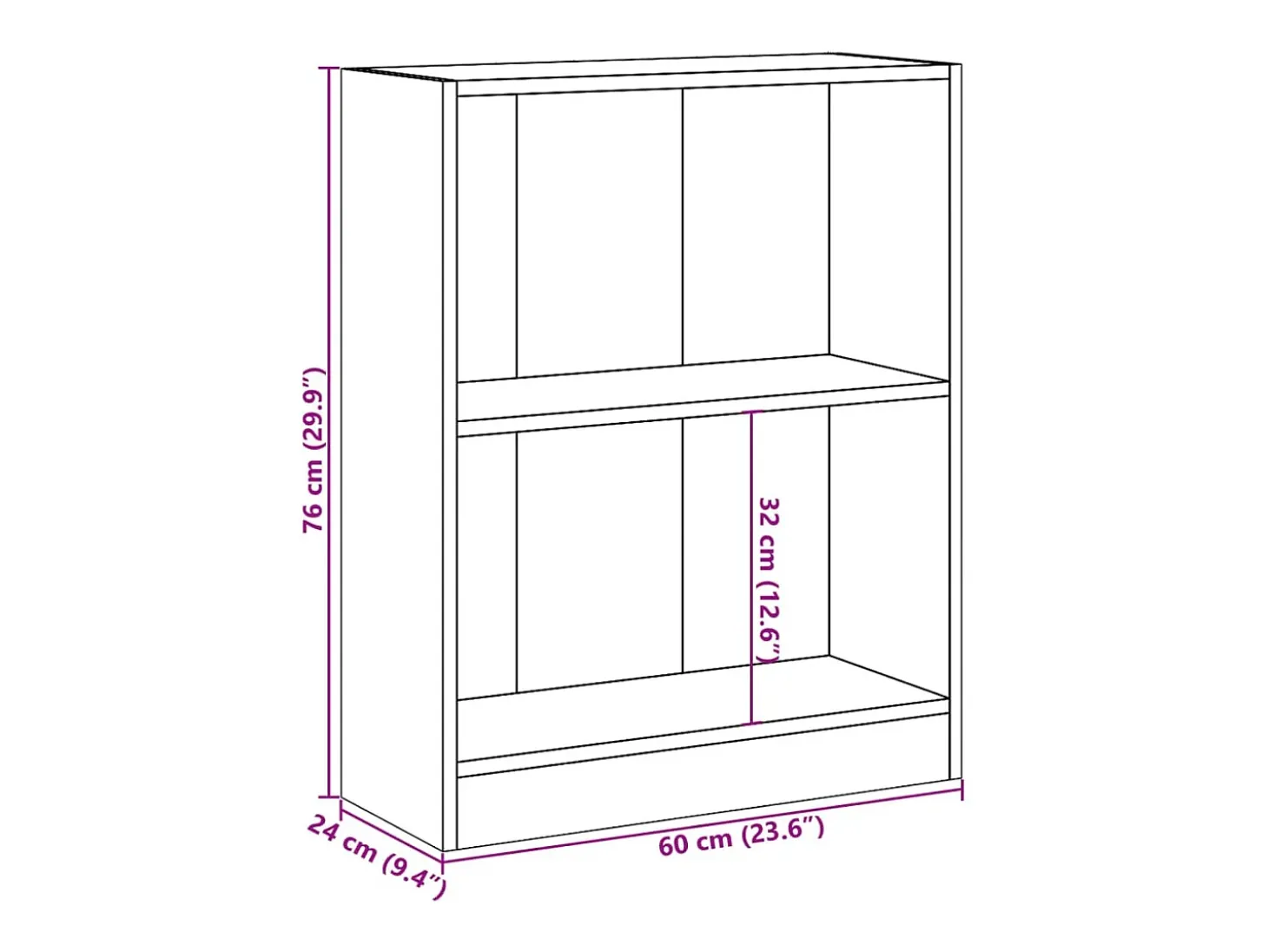 Librería Blanca 60x24x76 cm Madera de Ingeniería