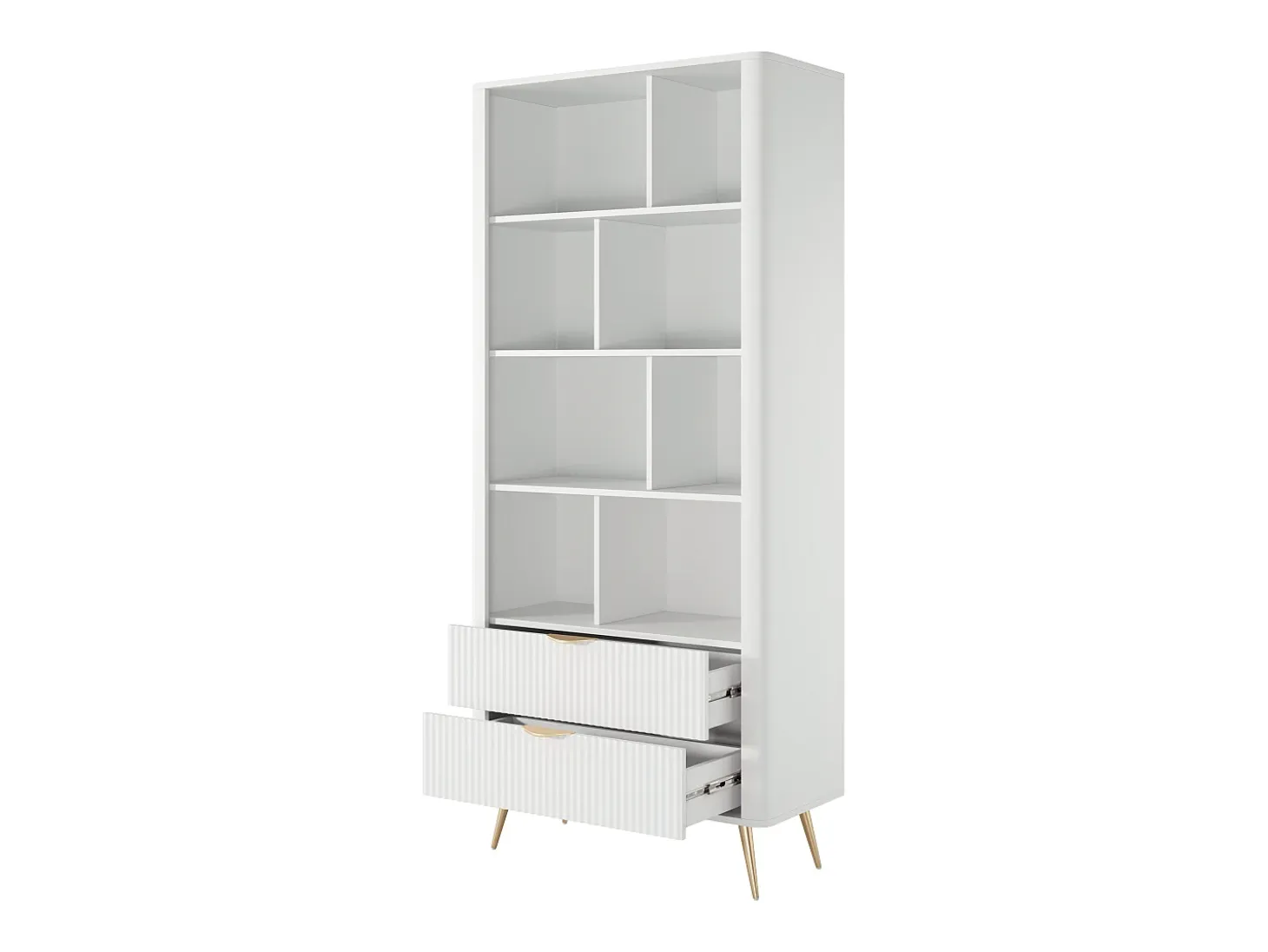 Librería: Blanco, 88,2 x 38 x 193,8 cm