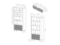 Librería: Blanco, 88,2 x 38 x 193,8 cm
