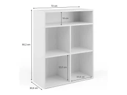Librería blanco 72x30.6x90.2