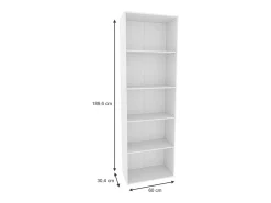 Librería blanco 60x30.4x190 bob