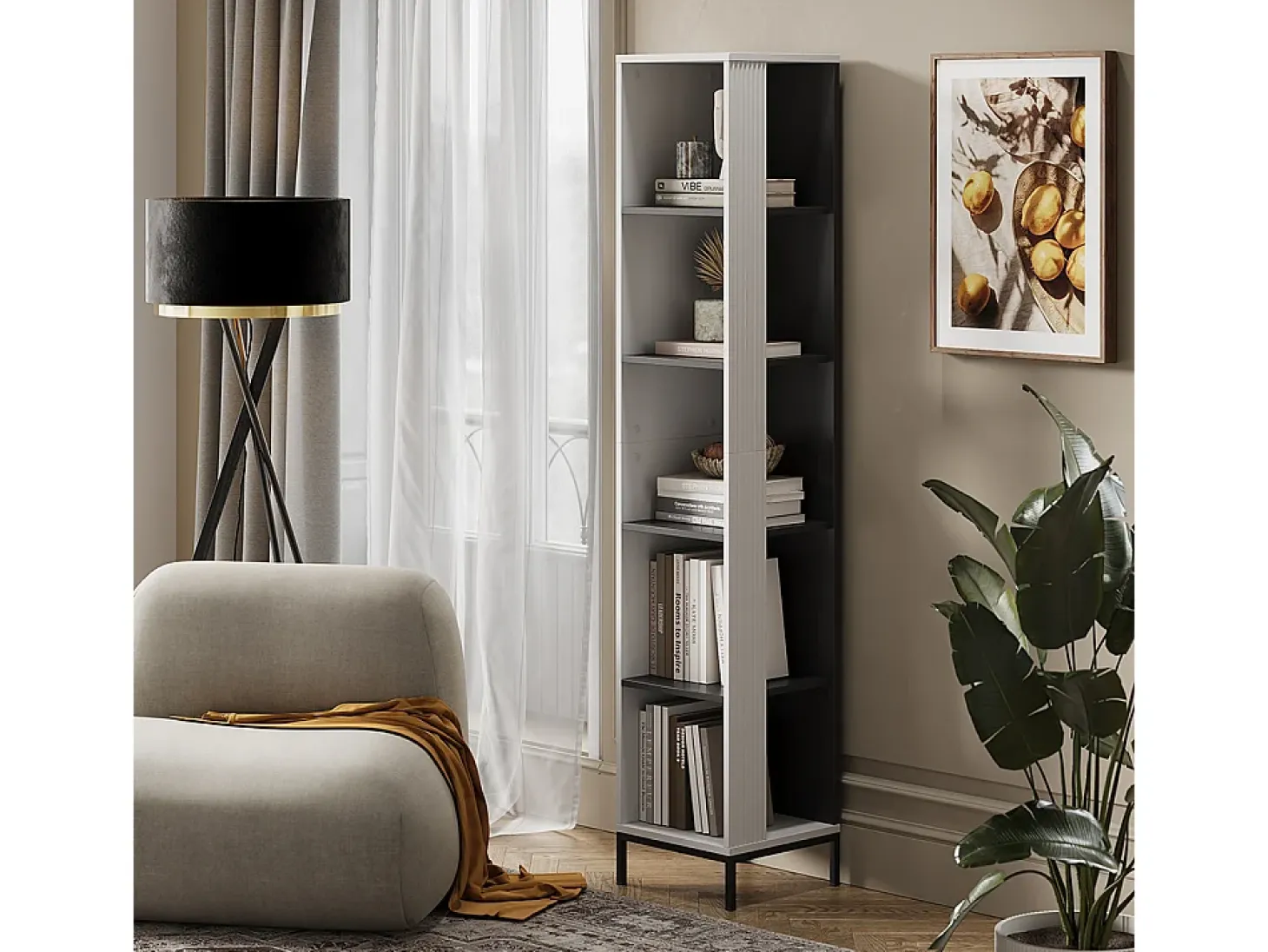 Librería blanco 36x36x188 eliza