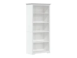 Librería BODO 5 estantes madera maciza pino blanco 80x38x180 cm