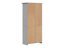 Librería BODO 5 estantes madera maciza pino gris 80x38x180 cm