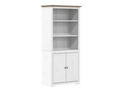 Librería BODO madera maciza de pino blanco y marrón 80x40x172cm