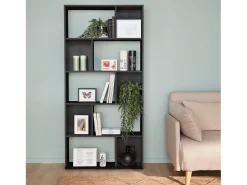 Librería con 5 baldas y 10 compartimentos negro