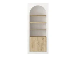 Librería con 4 huecos y 2 puertas - Blanco y natural claro - CYMORA