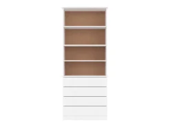 Librería con cajones ALTA madera de pino blanco 77x35x186,5 cm