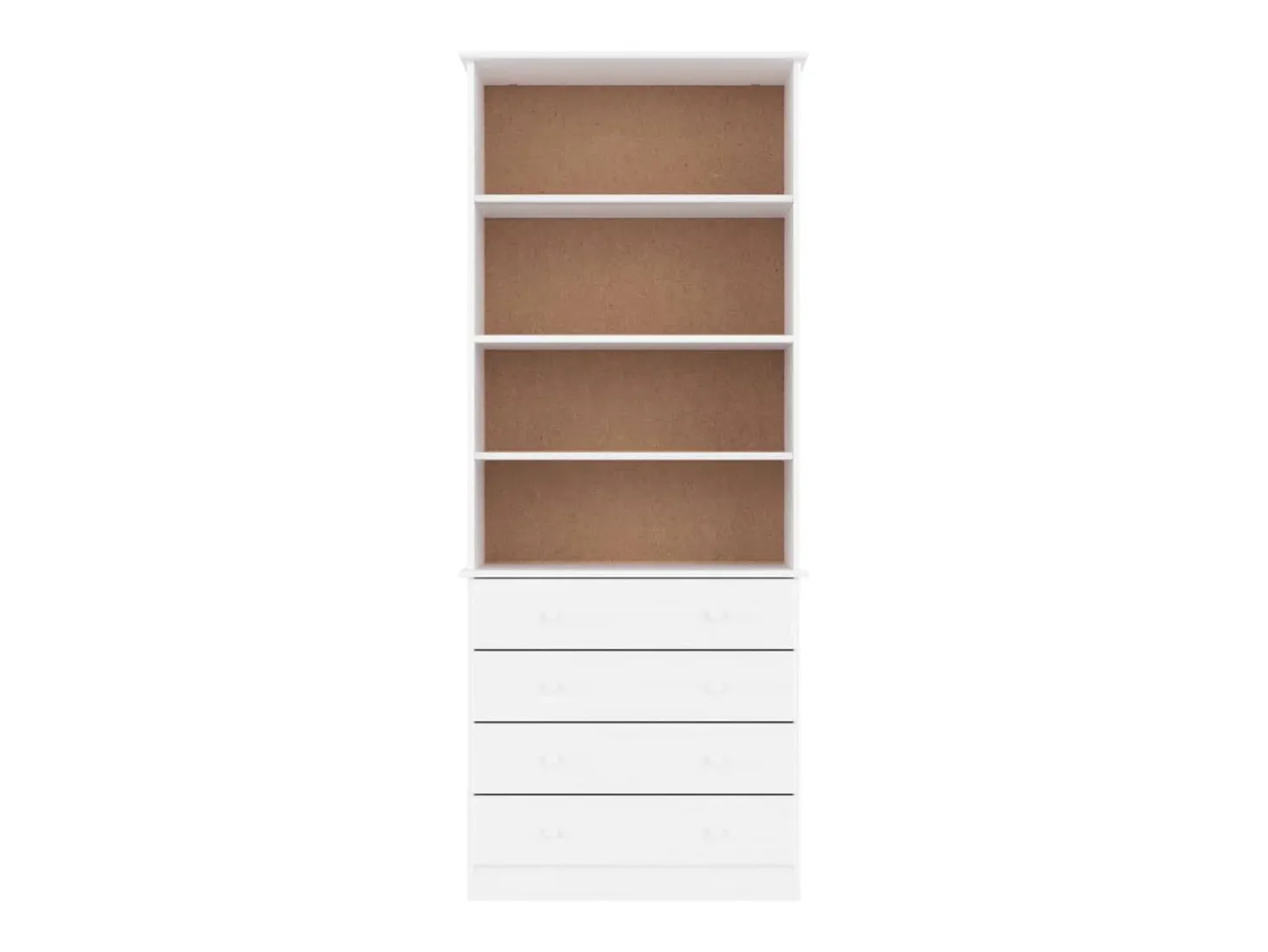 Librería con cajones ALTA madera de pino blanco 77x35x186,5 cm