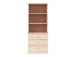 Librería con cajones ALTA madera maciza de pino 60x35x142 cm