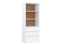 Librería con cajones ALTA madera de pino blanco 60x35x142 cm