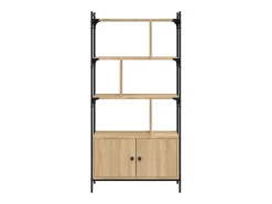 Librería con puertas roble Sonoma 76,5x30x154,5 cm madera de ingeniería