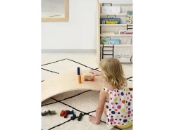 Librería contrachapado de pino y textil estampado animales Montessori