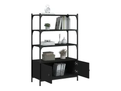 Librería de 3 estantes madera ingeniería negro 70x30x109,5 cm