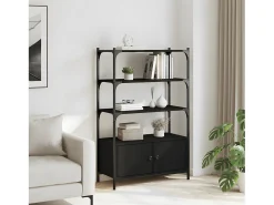 Librería de 3 estantes madera ingeniería negro 70x30x109,5 cm