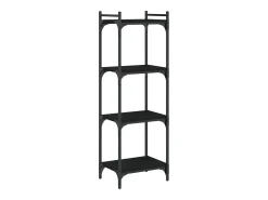 Librería de 4 estantes madera de ingeniería negro 40x30x120 cm