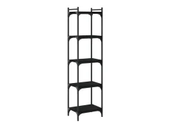 Librería de 5 estantes madera de ingeniería negro 40x30x154 cm